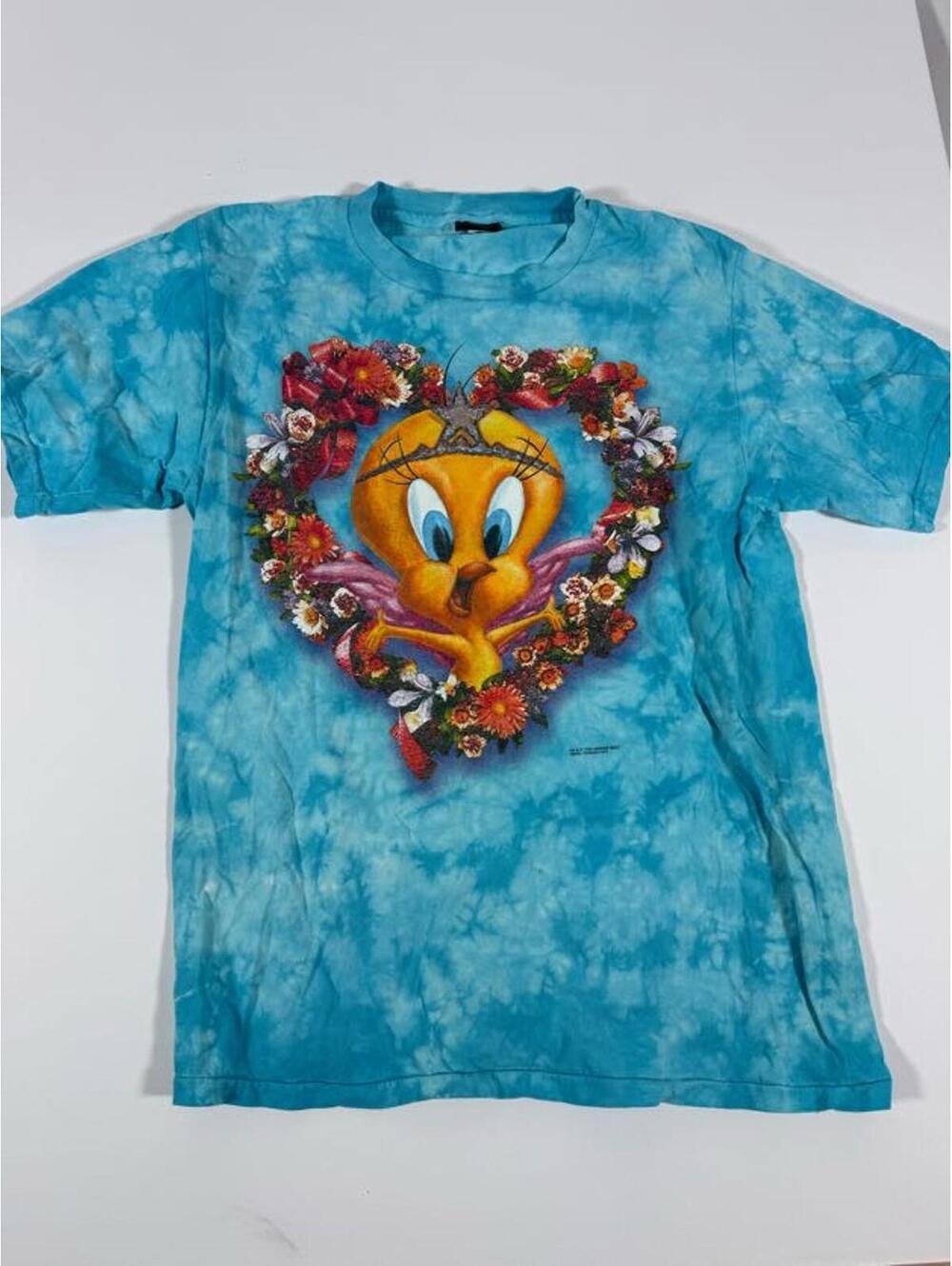 1998 Warner Bros Tweety Bird Tie-Dye T-Shirt Large
